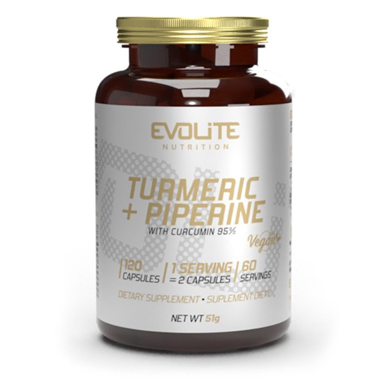 Evolite Nutrition Turmeric + Piperine 120 Vegecaps (Curcumin) - SABS